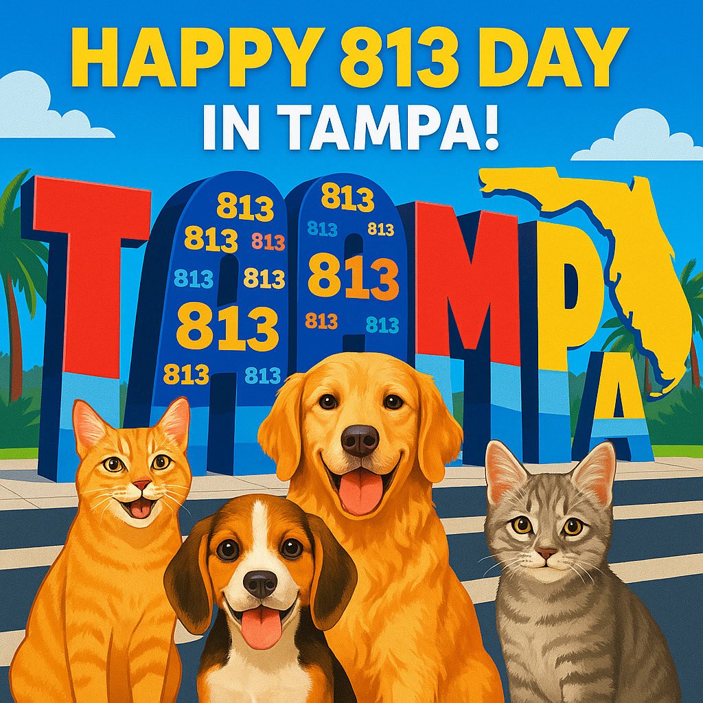 Harboursidevet's tweet photo. 🌊🐾 813 Day is Here, Tampa! 🐾🌊
From the Riverwalk to Bayshore, Channelside to WaterStreet, our pets make the 813 the best place to live, love, and play!

📸 Your Pet, Our City
Snap a photo of your furry friend showing their Tampa spirit 
#Harbourside813
🐱🐶❤️ https://t.co/YCeKsA4BZc
