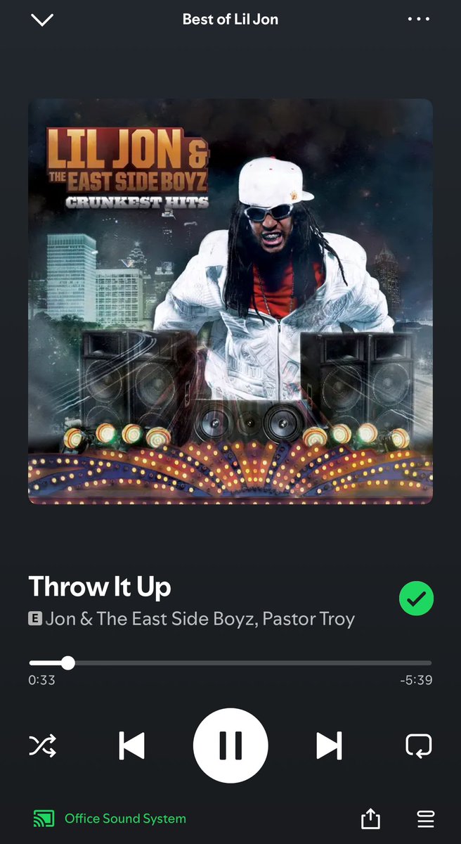 Pushing the office subwoofer to its limits this morning