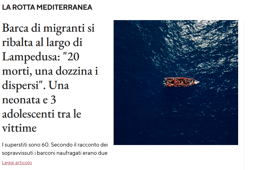 Ora aspetto con ansia che qualche lurido sciacallo di sinistra punti il dito verso l'Italia. 
Volete i colpevoli? 
Sono quelle merde, schifose ed infami degli scafisti che intascano i soldi (tanti soldi) ed a cui non frega un cazzo della vita umana.
 #MigrantiLampedusa
#13agosto
