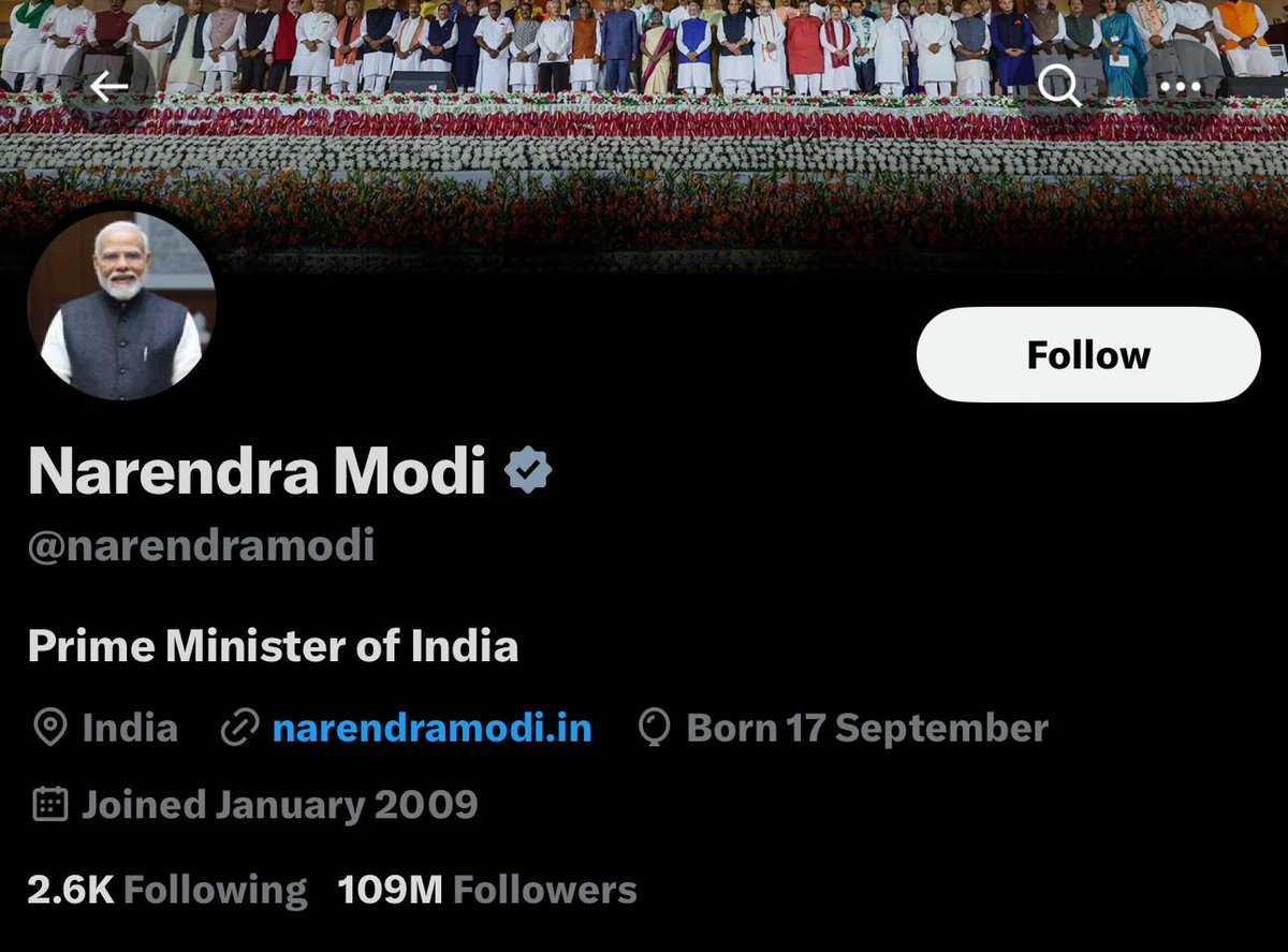 _v47_'s tweet photo. Hey @grok 

How many of these 109 million followers are both and fake? https://t.co/boQp5I2nUD