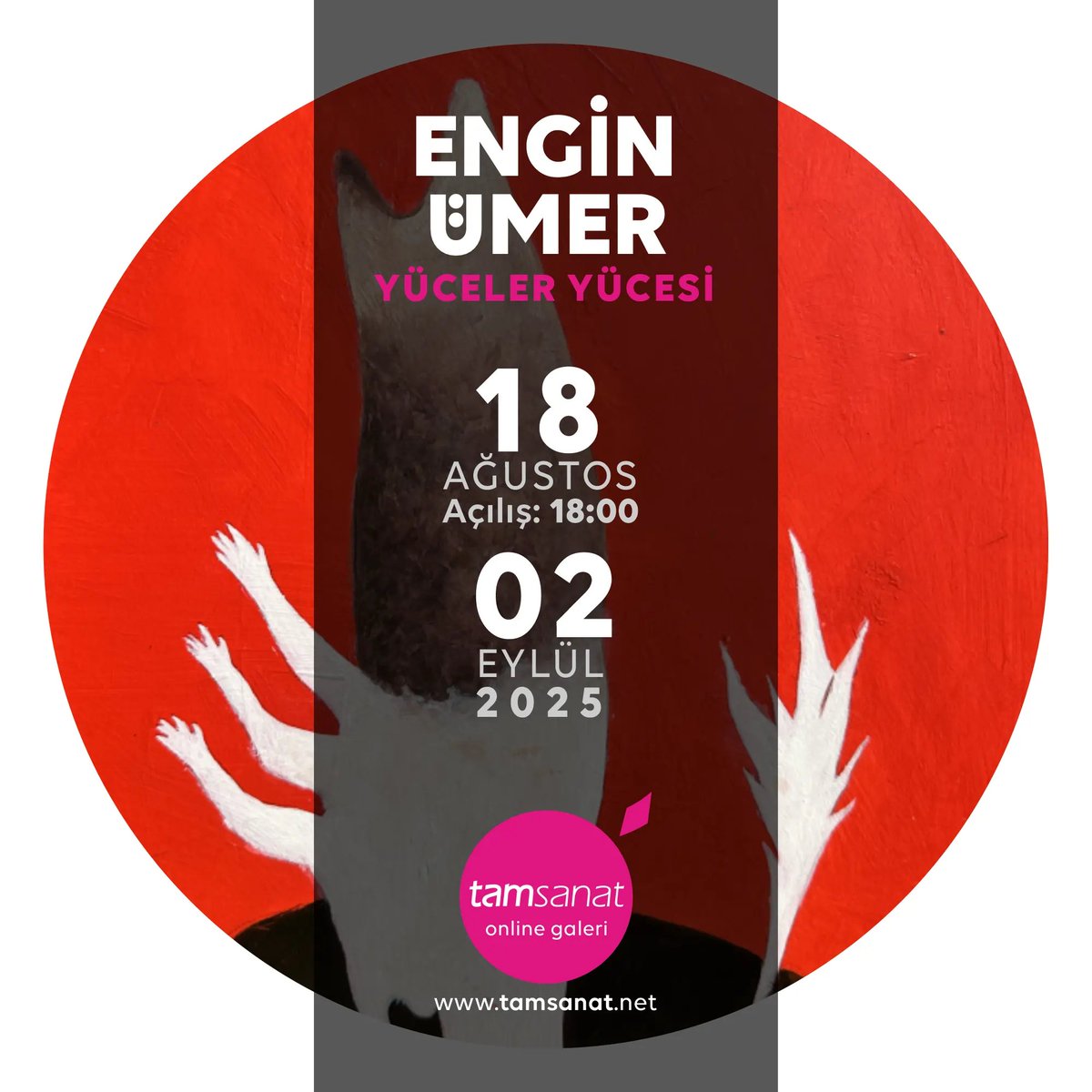 TamSanat's tweet photo. Engin Ümer’in YÜCELER YÜCESİ sergisi Tamsanat online galeride.
AÇILIŞ: 13 Ağustos 2025 18.00

https://t.co/ggmkHJxIu7

#enginümer #tamsanat #tamsanatgaleri #onlinesergi #onlinegaleri #onlinesanat #onlinesanatgalerisi #sanalsergi #sanatgalerisi #sergi #sanat https://t.co/EXP5fhFmCD