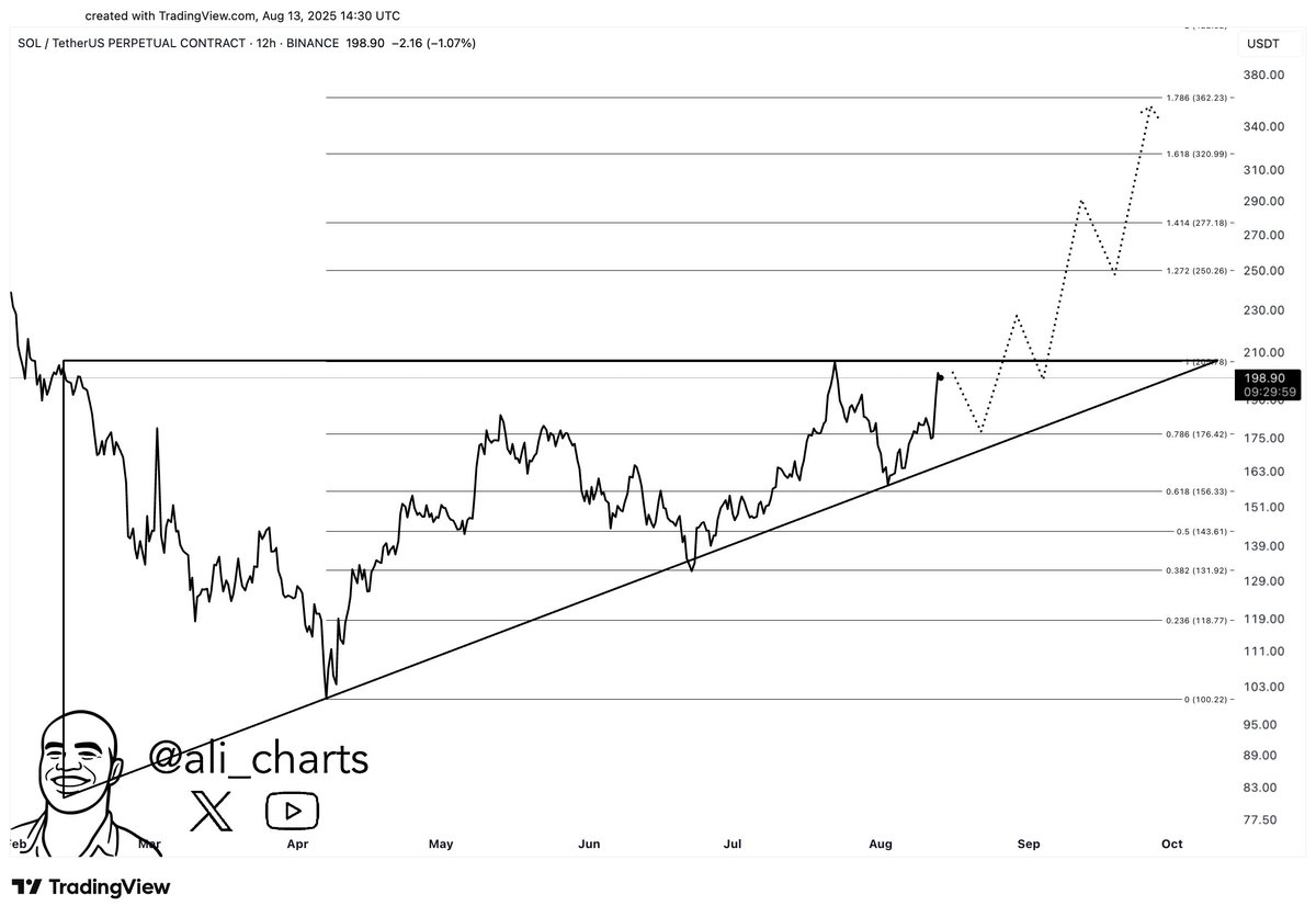 SOL/TetherHUSD 12H Chart | Source: X