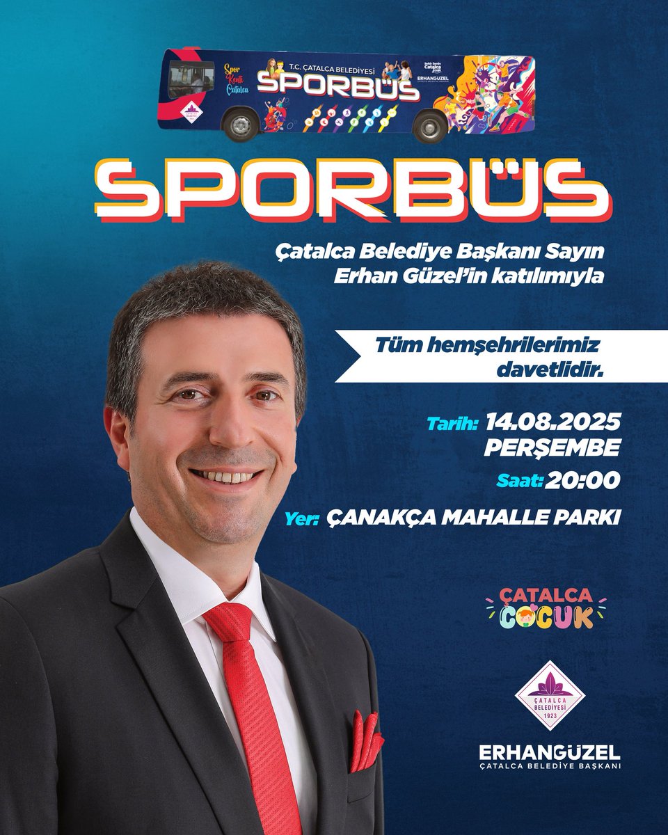 Sporbüs ve Çatalca Çocuk, bu hafta Çanakça Mahallemizde miniklerle buluşuyor!

Oyun, eğlence, spor ve birbirinden renkli aktivitelerle dolu bu özel günde tüm çocuklarımızı ve ailelerimizi bekliyoruz.

📍  Çanakça Mahallesi
📅  14 Ağustos 2025 Perşembe
🕗 20:00