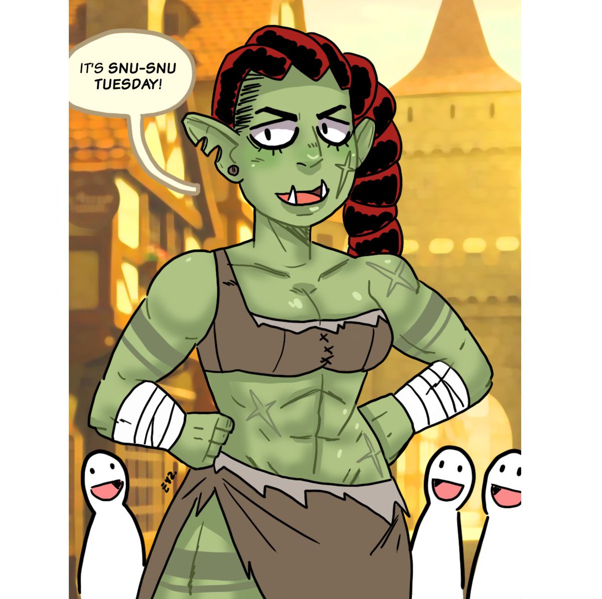 Eyzmaster's tweet photo. Strength that inspires aweโand maybe a little fear.
๐ช Thanks for the gasps, double-takes, and support. Glashaโs flattered.
#Eyz #myart #glasha #orc #orcgirls #orcoc #gobbo #goblin #goblinsisters #OC #waifu #orcs #fitgirls https://t.co/wrU2DNke1z