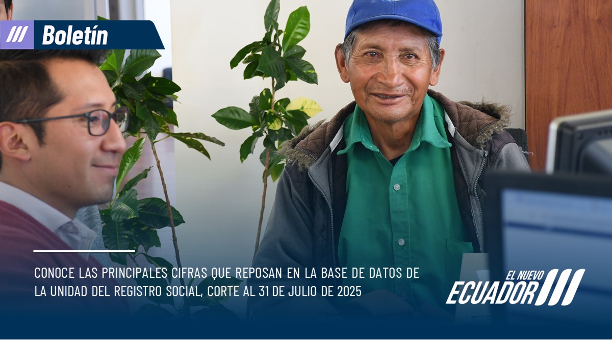 #BoletínEstadísticoURS I JULIO 2025

Accede a las cifras de indicadores socioeconómicos de la base de datos del #RegistroSocial 👉 registrosocial.gob.ec/boletin-estadi…

#DatosAbiertosURS2025
#ElNuevoEcuador