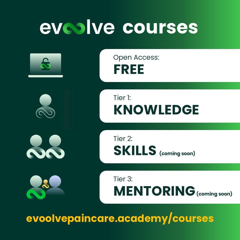 Evoolve Pain Care Academy (@evoolvepaincare) on Twitter photo <a href="/TDekkersPhysio/">Thomas Dekkers | Spinal Specialist Physiotherapist</a> Thanks for sharing. Check out <a href="/EvoolvePainCare/">Evoolve Pain Care Academy</a> Academy's courses in CFT. Invest in your clinical development, patient outcomes while supporting a non-for-profit social enterprise! 🤯
evoolvepaincare.academy/courses <a href="/TDekkersPhysio/">Thomas Dekkers | Spinal Specialist Physiotherapist</a> Thanks for sharing. Check out <a href="/EvoolvePainCare/">Evoolve Pain Care Academy</a> Academy's courses in CFT. Invest in your clinical development, patient outcomes while supporting a non-for-profit social enterprise! 🤯
evoolvepaincare.academy/courses