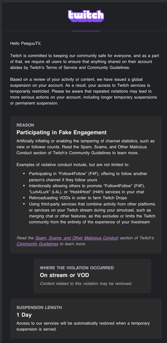 PeeguuTV's tweet image. Imagine @Twitch making a fake ass reason because you followed their TOS and separated the overlays for multi stream. But in the end they make the streamer look like a bad guy by painting in the bad light of “fak[ing] engagement.”

It’s fine because I’m exclusively on…