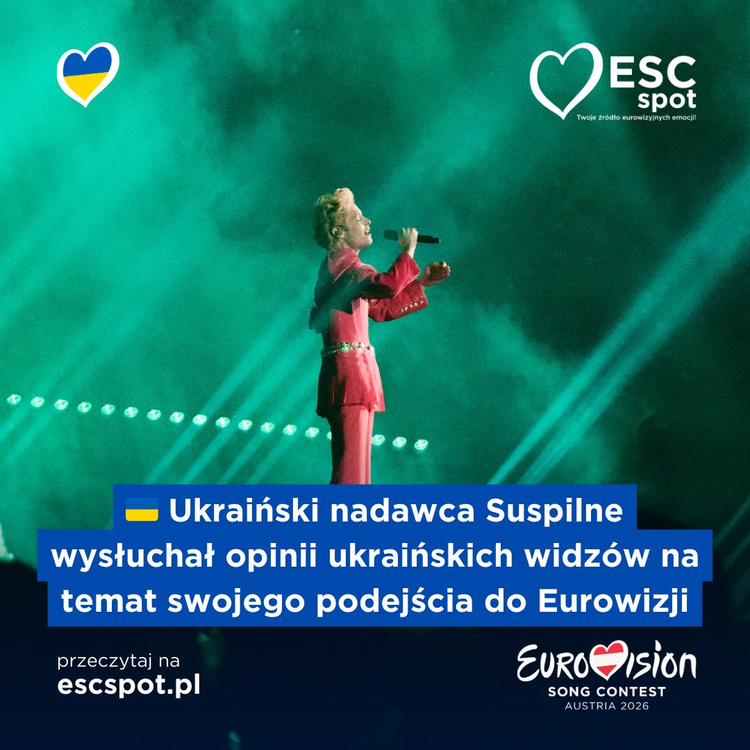 ESCSpot's tweet photo. 🇺🇦 Ukraiński nadawca Suspilne wysłuchał opinii ukraińskich widzów na temat swojego podejścia do Eurowizji
#Eurowizja2025 #Eurovision2025 #Eurovision2026 #Eurowizja2026 #Eurowizja #ESC2025 #ESC2026 #EurovisionSongContest #Ukraina #Ukraine #UA #UKR #Suspilne #Ukrainian #UAPBC https://t.co/mgxbMdVrnP