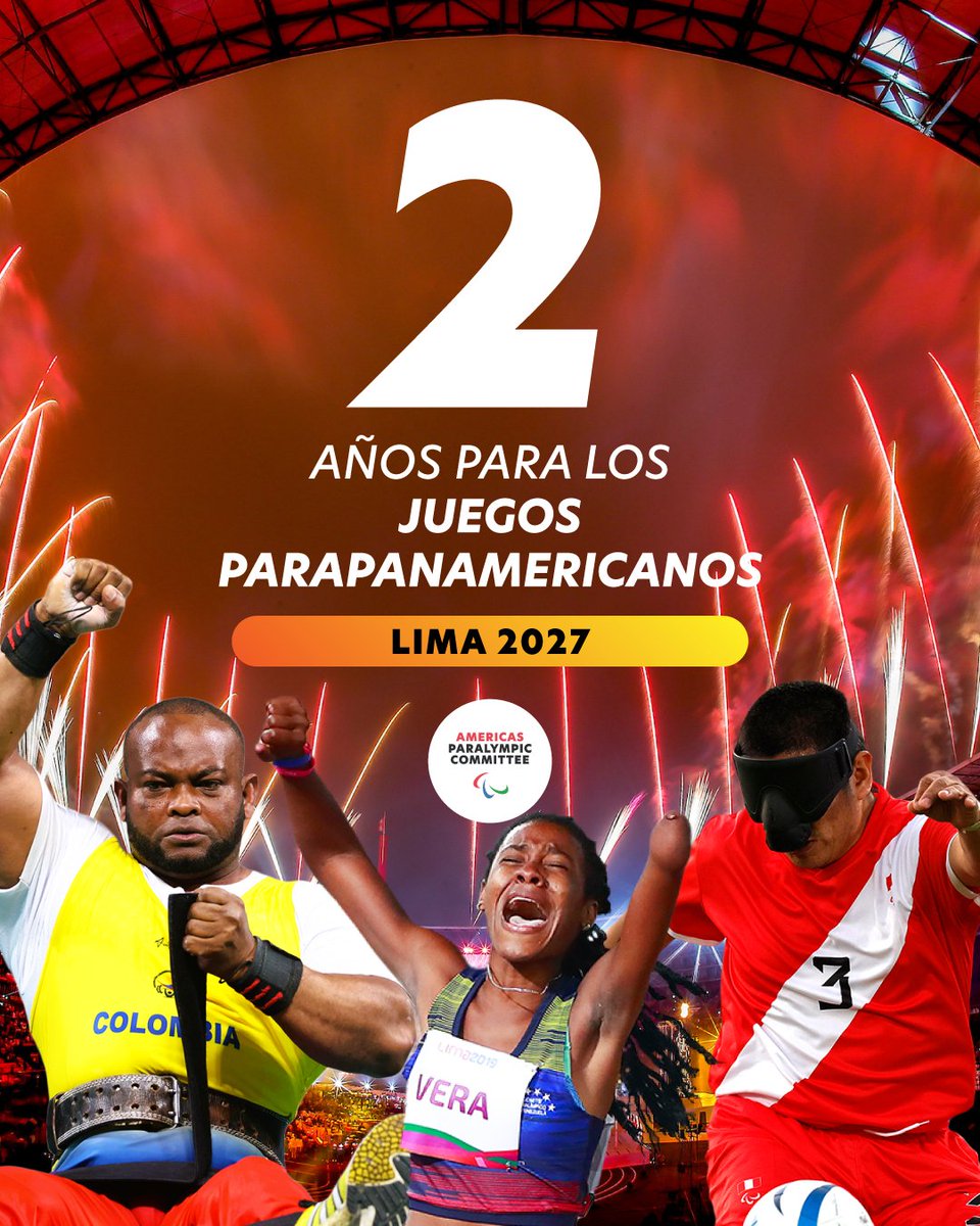 amparalympics's tweet photo. ¡Estamos a 2 años de vivir los Juegos Parapanamericanos Lima 2027! 🤩🇵🇪

#AméricasparaelMundo #JuegosParapanamericanos #Lima2027 https://t.co/BVJy0QAXR3