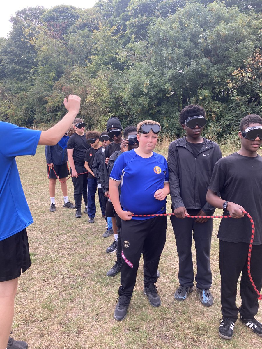 HawksmoorYouth's tweet image. Learning to trust one another. Using our different senses. Fun in the wood. #GetActive Summer 2025 @PGLTravel  Members @WoolwichYouth and Hawksmoor working together @YoungGreenwich