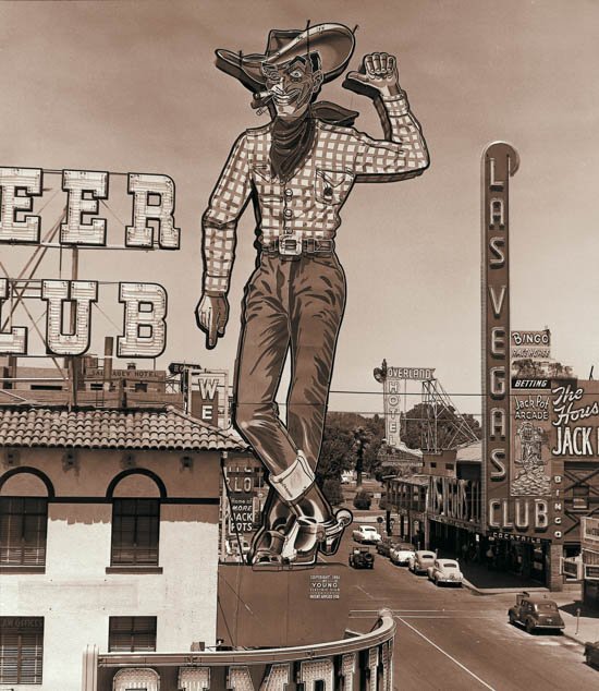_GrandPaD's tweet photo. In 1947 the predecessor to @LVCVA created Vegas Vic as a symbol promoting our town. In 1951, with Chamber approval, Vic was transformed into an iconic neon sign. That sign is now in continual disrepair. It's time for @LVCVA to step up and help restore and preserve our beloved icon. @VitalVegas @LasVegasLocally  #FixVic