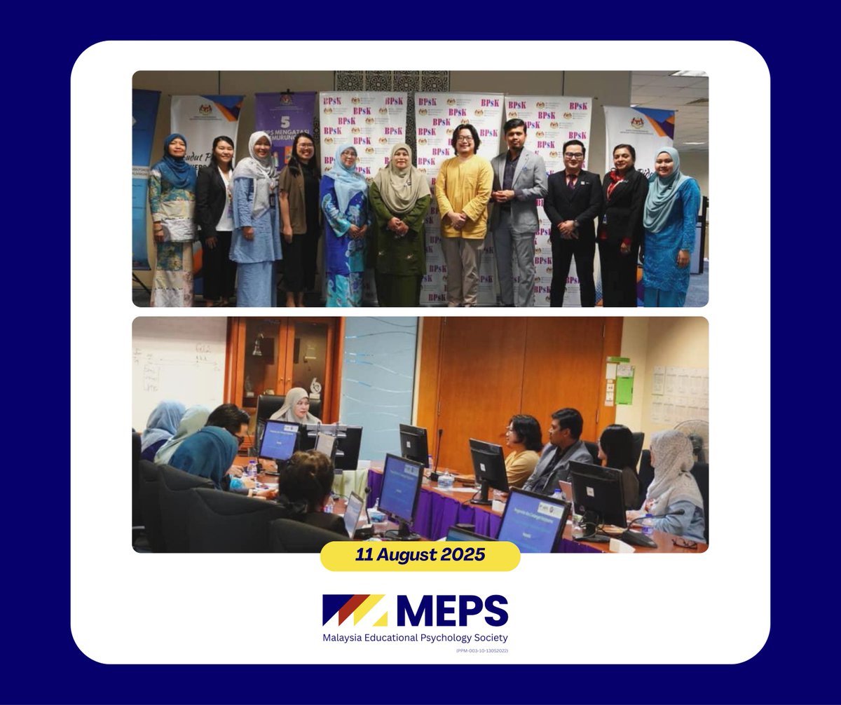 MEPS_Connect's tweet photo. 🚀 BREAKTHROUGH MOMENT!

Earlier this week, MEPS made history with our first official meeting with @KemPendidikan! 

We're encouraged by KPM's acknowledgement of the vital role psychological services play within school environments.

#EducationalPsychology #MalaysianEducation https://t.co/WoEdD2fkU0