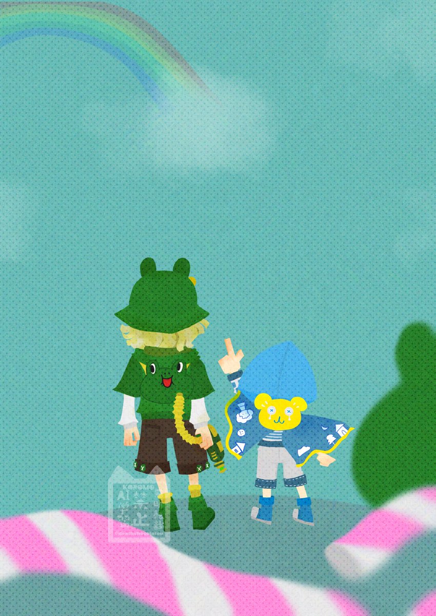 deathchocolatou's tweet image. 一時休戦🌈✨
 #ころものえほん