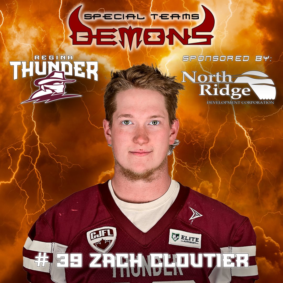 reginathunder's tweet photo. Week 1 in the books!

This week's Northridge Developments Special Teams Demons are

RB Caden Gienow - Practise
LB Zach Cloutier - Game https://t.co/nClZiTYkJH
