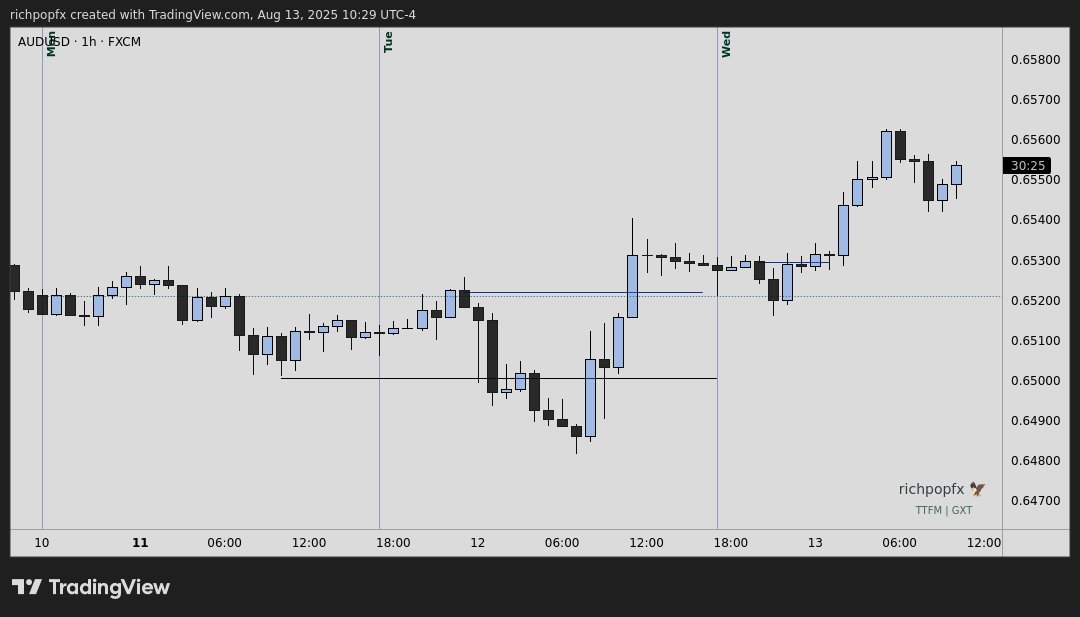 richpopinvest's tweet photo. Wednesday Continuation • AUDUSD🦉

+1R 🔒

#WEEKLYRANGE #TTFM #GXT https://t.co/27IY3jmYQX