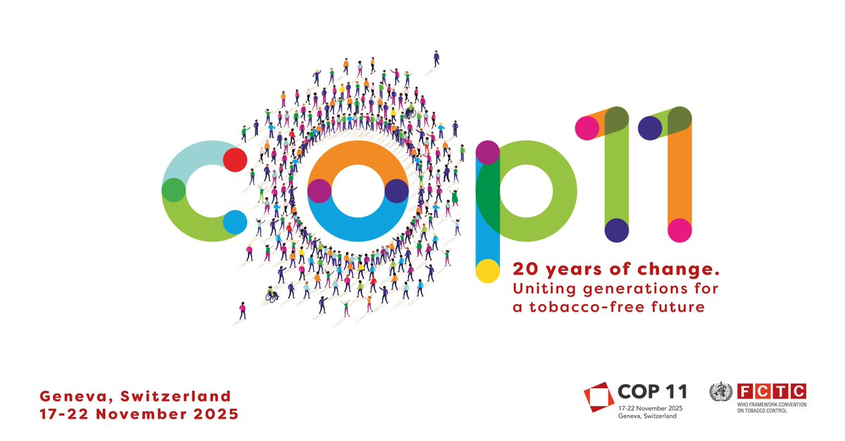 WHO FCTC (@fctcofficial) on Twitter photo Media accreditation is now open for #FCTCCOP11 & #MOP4, taking place in Geneva this November. 
🗓️Deadline 3 November 2025.
More information here:
🔗 fctc.who.int/newsroom/infor… Media accreditation is now open for #FCTCCOP11 & #MOP4, taking place in Geneva this November. 
🗓️Deadline 3 November 2025.
More information here:
🔗 fctc.who.int/newsroom/infor…