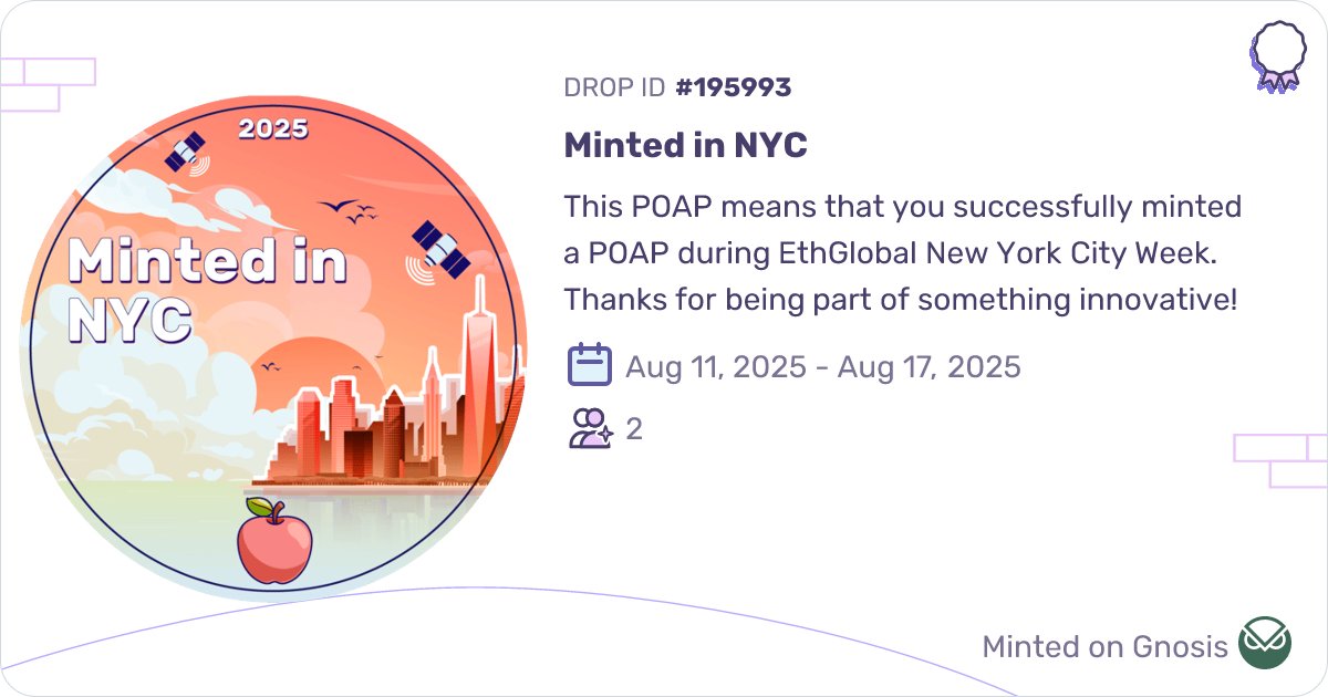 POAP - Bookmarks for your life (@poapxyz) on Twitter photo In town for <a href="/ethereum_NYC/">Ethereum NYC</a> ? Just live here year round? Don't forget to mint your special POAP for visiting New York in the late summertime: Just hit "Scan Location" on the POAP app and it's yours. In town for <a href="/ethereum_NYC/">Ethereum NYC</a> ? Just live here year round? Don't forget to mint your special POAP for visiting New York in the late summertime: Just hit "Scan Location" on the POAP app and it's yours.