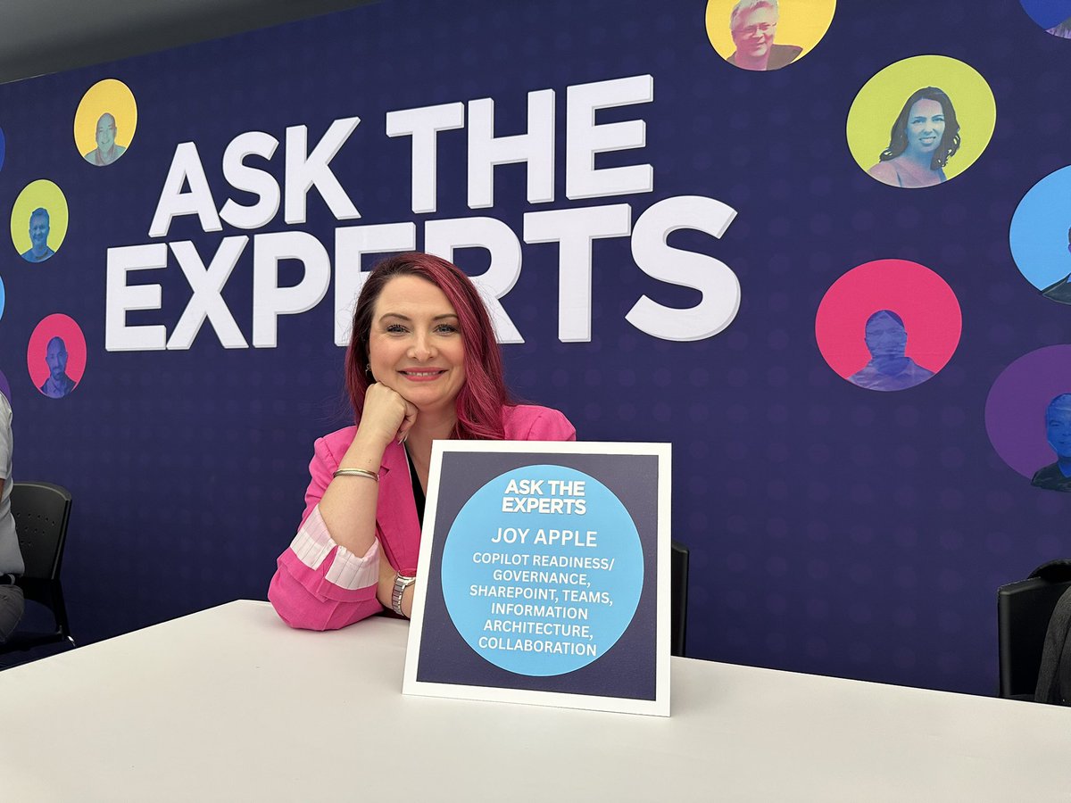 JoyOfSharePoint's tweet photo. 💬 Got M365 questions? We’ve got answers.
Find us at @TechCon365  Atlanta for Ask the Experts; your chance to talk 1:1 with Microsoft 365 SMEs on Copilot, Governance, SharePoint, Power Platform &amp; more.

📍 Pull up a chair &amp; let’s talk shop.
#Microsoft365 #AskTheExperts https://t.co/q3QUE28Y2R