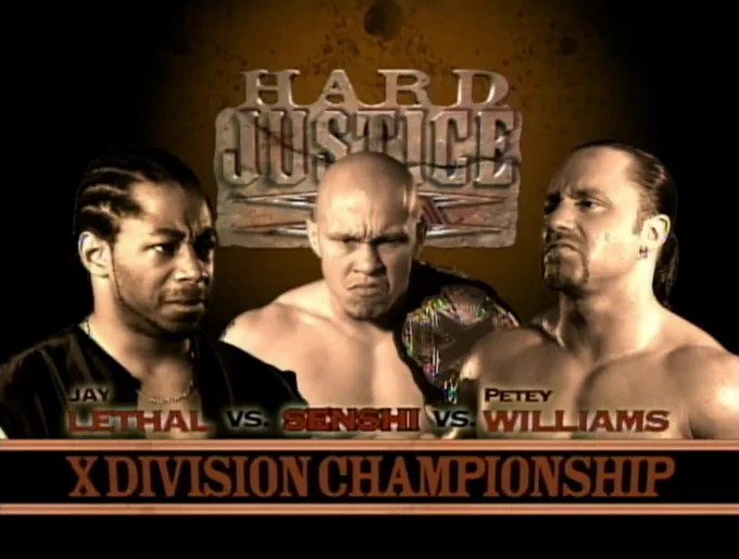 wrestle_hist's tweet photo. 8/13/2006
Low-Ki defeated Jay Lethal and Petey Williams to retain the X-Division Championship at Hard Justice from the Impact Zone in Orlando, Florida.
#TNA #ImpactWrestling #HardJustice #LowKi #Senshi #JayLethal #PeteyWilliams #XDivisionChampionship https://t.co/OZSkwjUsst