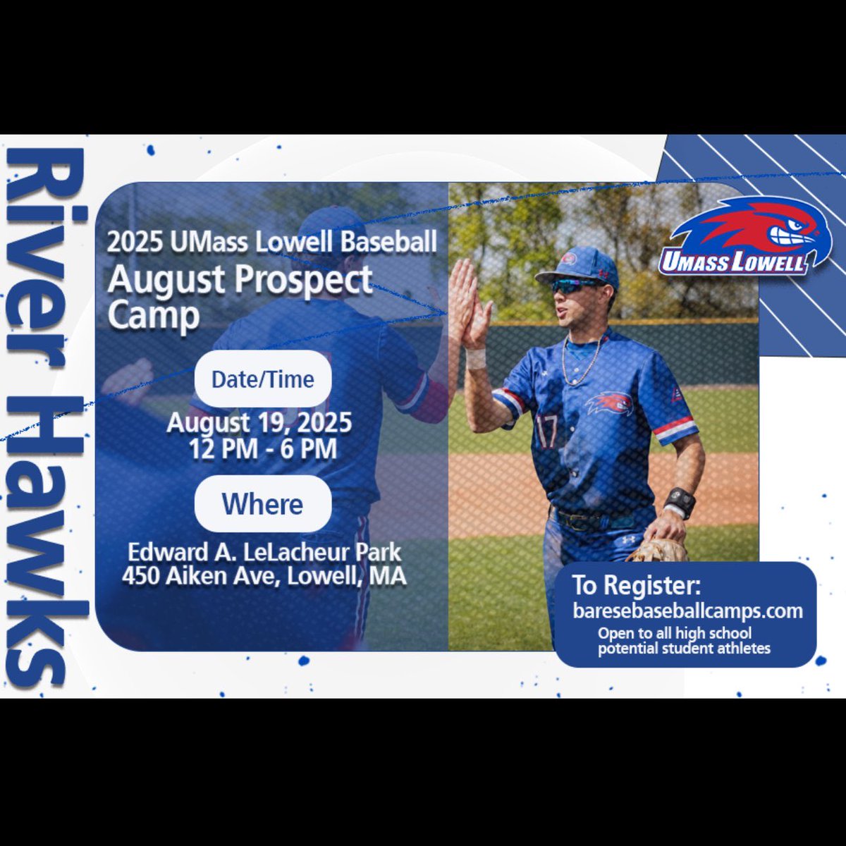 🚨 LESS THAN A WEEK AWAY 🚨

Still spots open!

Come showcase yourself in front of the River Hawk coaching staff!

Link to sign up:
baresebaseballcamps.com/camps.php