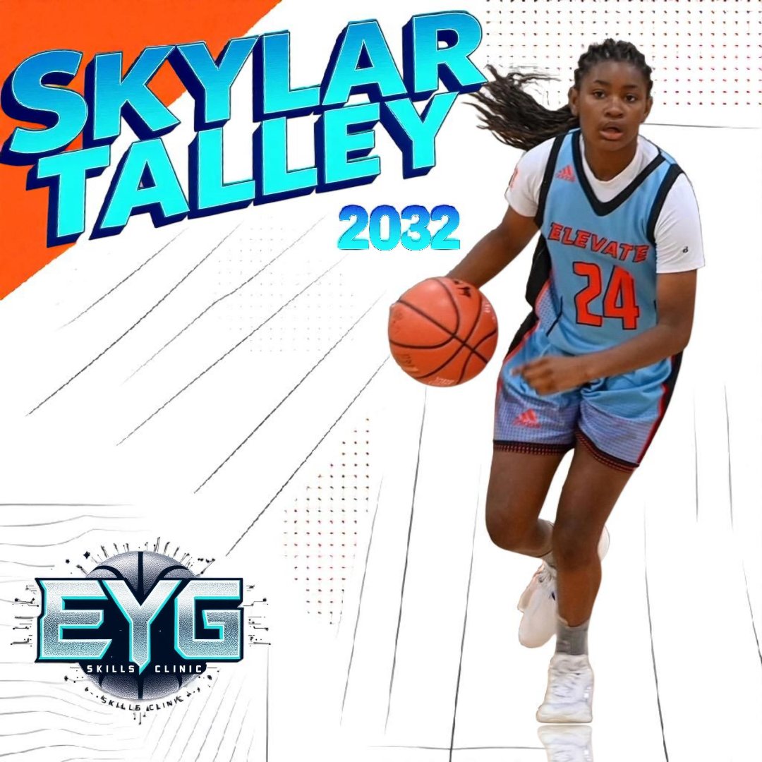 Excited to welcome 2032 Skylar Talley to the EYG clinic! Sky is one of the best 32s out of the DMV! She will definitely be a name to remember! 

I know she will be ready to show out next month! Dont miss out! #whosnext⁉️ ##eygclinic #development #thefuture #loud #compete