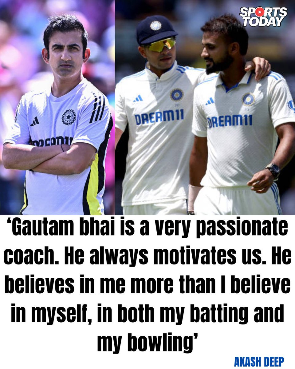 SportsTodayofc's tweet image. Akash Deep on working with coach Gambhir &amp;amp; &apos;supportive&apos; Gill

#akashdeep #gautamgambhir #ShubmanGill