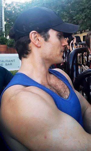 I love him in this blue tank top. Or Vest. 😍😍😍😍😍#henrycavill