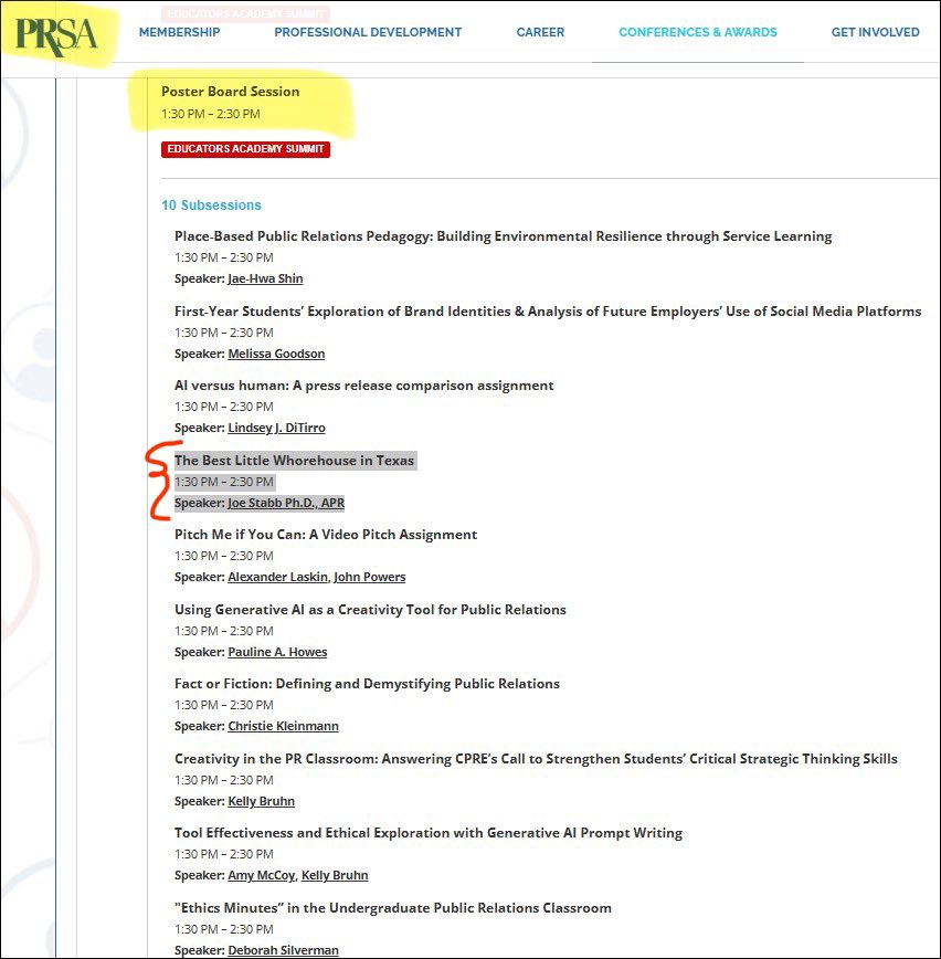 Mary Beth West, APR (@marybethwest) on Twitter photo As an alum of <a href="/UTCCI/">UT College of Communication & Information</a> / <a href="/TombrasUTK/">Tombras School of Advertising & PR</a>, and given other issues 🔗, I hope to know soon why a male <a href="/UTKnoxville/">UT Knoxville</a> PR prof is representing UT at the <a href="/PRSA/">PRSA</a> Conf in DC by presenting a “poster board session” under this title being promoted.
Is this a joke?
marybethwest.com/ut-dei-complia… As an alum of <a href="/UTCCI/">UT College of Communication & Information</a> / <a href="/TombrasUTK/">Tombras School of Advertising & PR</a>, and given other issues 🔗, I hope to know soon why a male <a href="/UTKnoxville/">UT Knoxville</a> PR prof is representing UT at the <a href="/PRSA/">PRSA</a> Conf in DC by presenting a “poster board session” under this title being promoted.
Is this a joke?
marybethwest.com/ut-dei-complia…