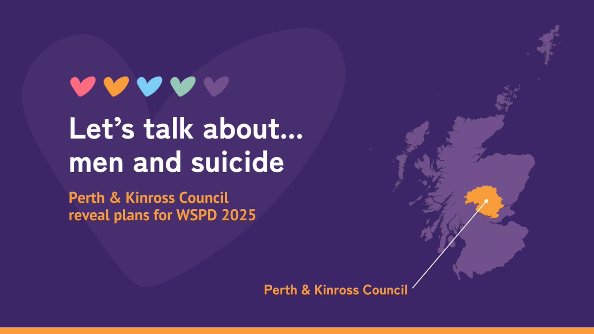 Suicide Prevention Scotland (@suicideprevscot) on Twitter photo 🆕 We're off to <a href="/PerthandKinross/">Perth and Kinross Council</a> Council, who are getting ready for World Suicide Prevention Day 2025.
They're planning a free event, “Let’s talk about…men and suicide” open to anyone aged 16 and over on Monday 01 September.
Learn more 🔗 suicideprevention.scot/articles/perth… 🆕 We're off to <a href="/PerthandKinross/">Perth and Kinross Council</a> Council, who are getting ready for World Suicide Prevention Day 2025.
They're planning a free event, “Let’s talk about…men and suicide” open to anyone aged 16 and over on Monday 01 September.
Learn more 🔗 suicideprevention.scot/articles/perth…