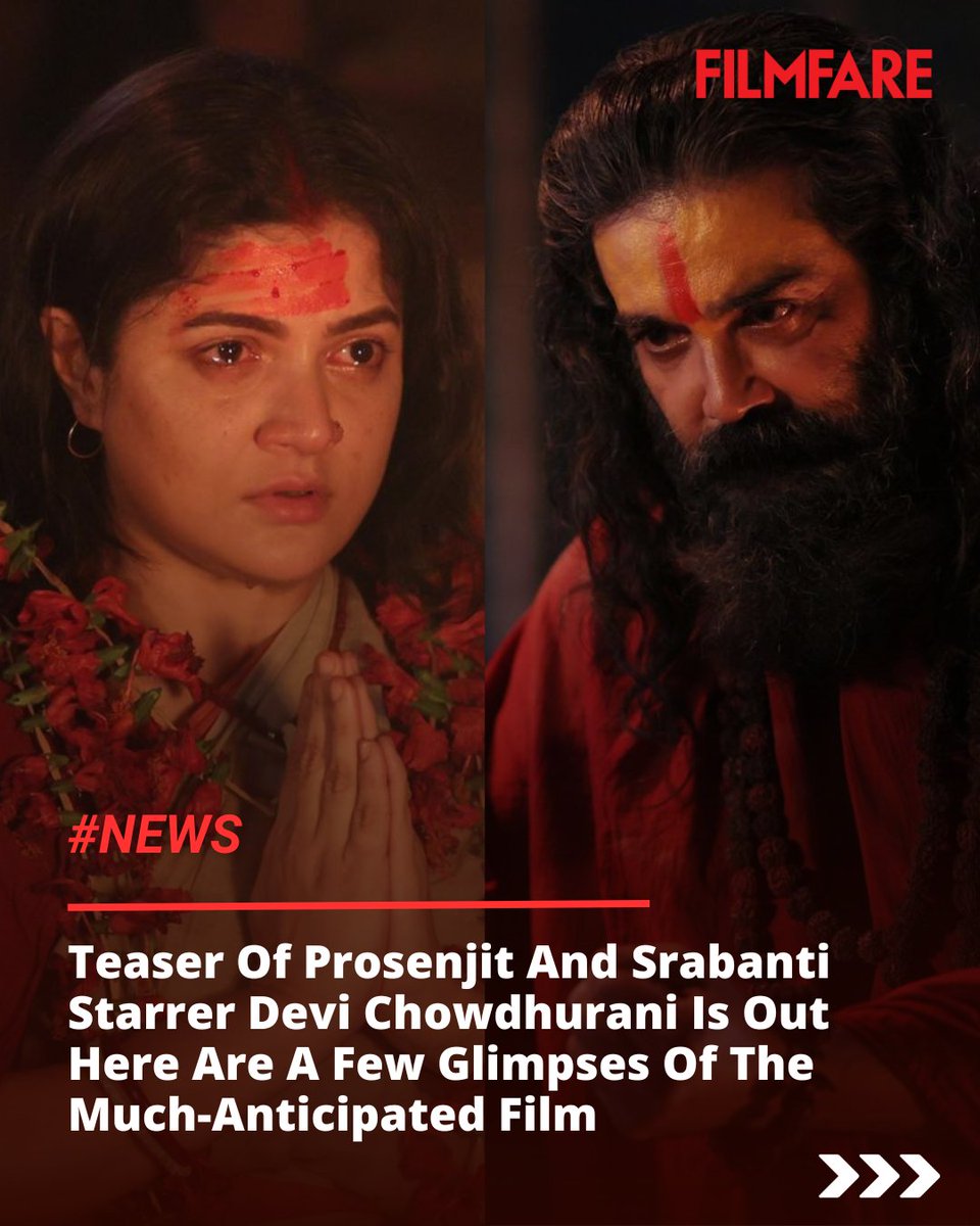 filmfare's tweet image. The teaser of the Bengali film #DeviChowdhurani, directed by Subhrajit Mitra, starring #ProsenjitChatterjee and #SrabantiChatterjee is finally out. Take a glimpse into this much-anticipated Bengali epic.

#News #Celebs