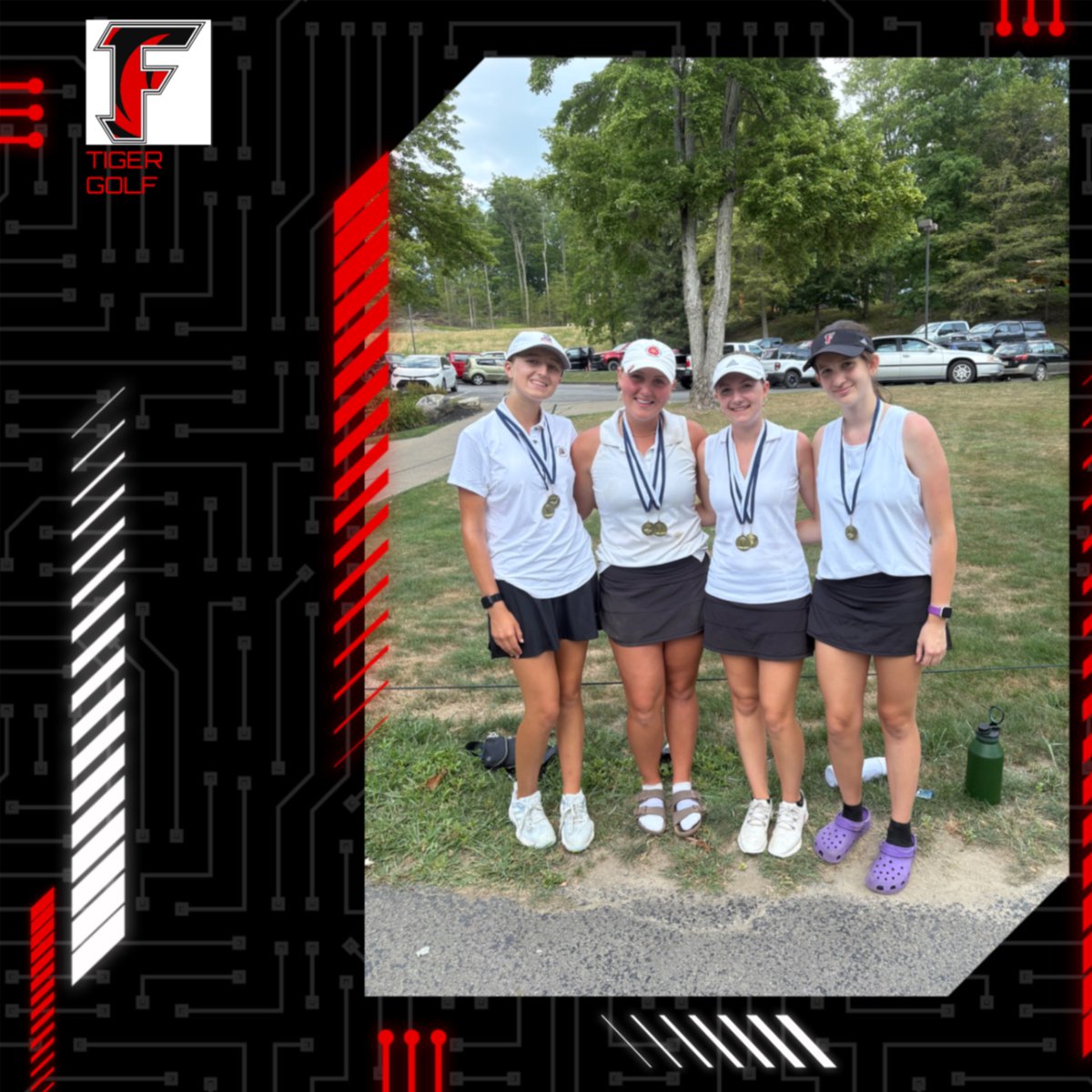 Girls golf wins the Warren Invitational on Tuesday, August 10th.  The team score was 219.  Way to go, ladies.