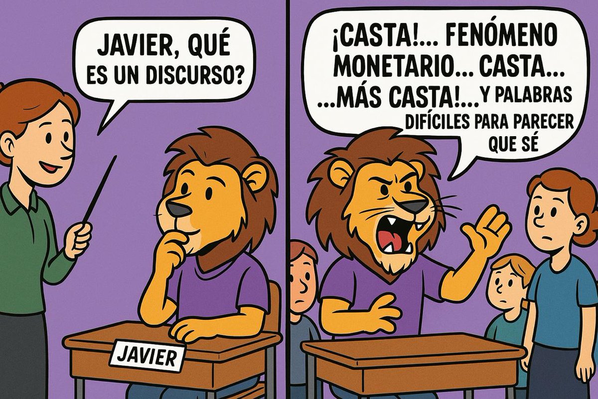 elgrancubo's tweet photo. Si @JMilei estuviera hoy en clases me lo imagino diciendo este tipo de cosas. 
Ahi lo tenes al león (del circo) 👇🏻👇🏻👇🏻 https://t.co/BzsDfH3a4p