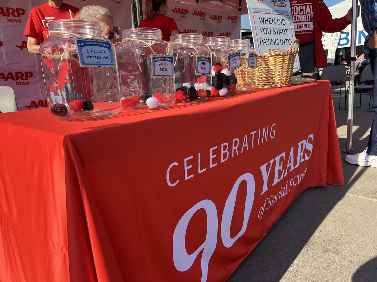 Come visit us on the grand concourse at the Iowa State Fair today and tomorrow! We’re celebrating the 90th anniversary of Social Security with giveaways and a fun selfie station! #WeEarnedIt