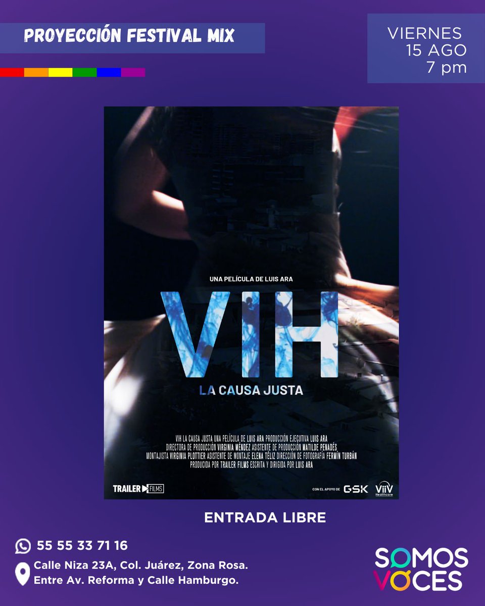 "Rosa Mexicano" selección de lo mejor del cine nacional LGBTQ+ del <a href="/MixFilmFest/">MIX México</a> llega a <a href="/SomosVocesMX/">Somos Voces</a> este viernes 15 de agosto con la proyección de "La causa justa".
19H
Entrada libre