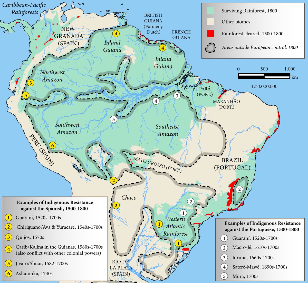 MPI_GEA's tweet photo. Five Centuries of Indigenous Resistance Impeded Deforestation in South America - a recent study in the Journal of Global History shows how Indigenous resistance has significantly slowed deforestation for centuries, impacting global environmental history https://t.co/S9ZQAyT77R https://t.co/v8jSa0UD6C