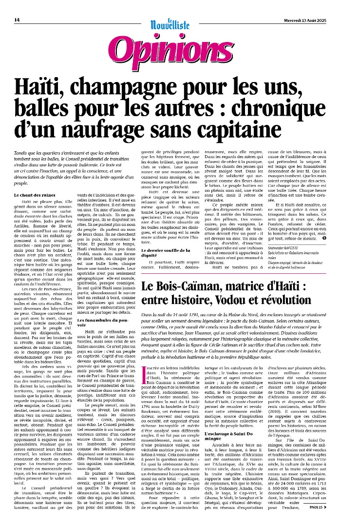 Frantzduval's tweet photo. A lire aussi dans Le Nouvelliste du jour https://t.co/zBDoWuxVHH