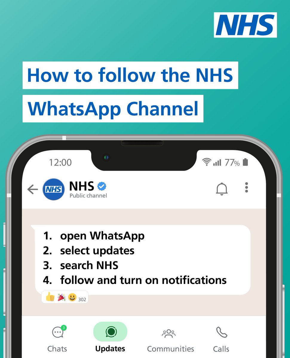 NHS England (@nhsengland) on Twitter photo We’ve launched a new NHS WhatsApp Channel 🚨 
Follow to receive official health information, updates and news directly from the NHS.   
Want to join? Here’s how ⬇️ We’ve launched a new NHS WhatsApp Channel 🚨 
Follow to receive official health information, updates and news directly from the NHS.   
Want to join? Here’s how ⬇️