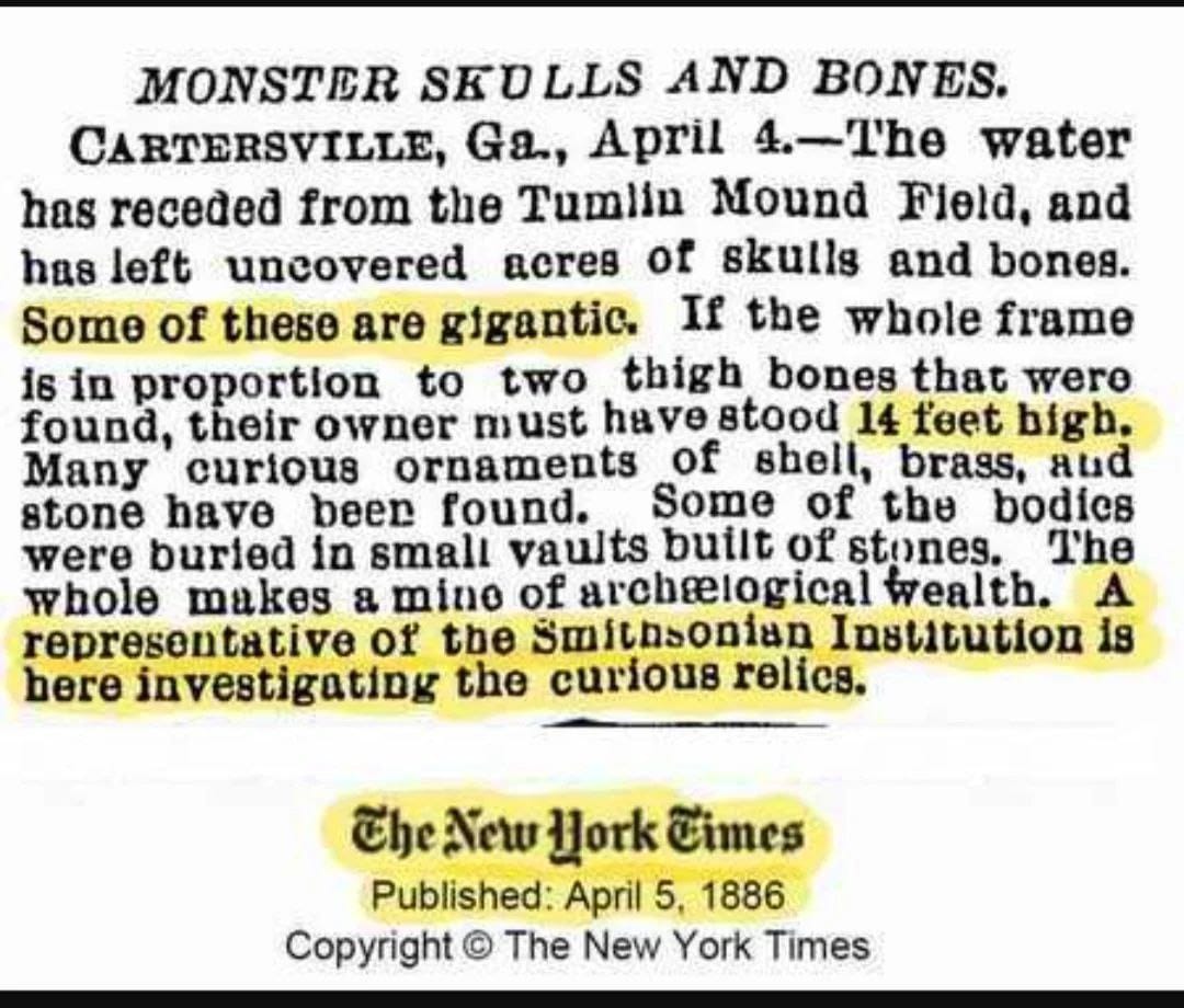 RjNol's tweet photo. Agent Smith (Smithsonian) is the protector of the Matrix. This is how they spread the truth through the films. Giants existed, and the Institute is hiding the evidence.
THE NEW YORK TIMES
APRIL 5, 1886.