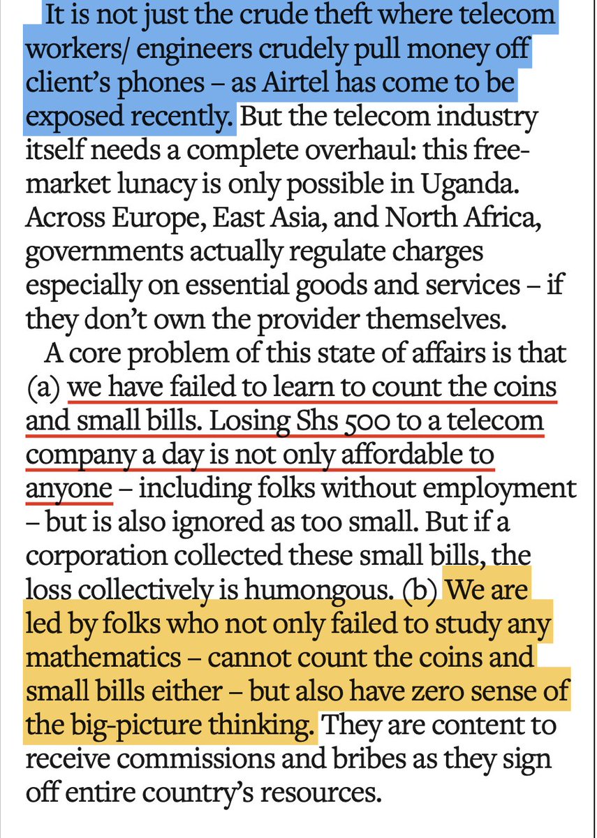 Yusuf Serunkuma🌹 (@yusufserunkuma) on Twitter photo Dear Ugandans,
We need to learn to count the coins & the pennies. If you are 1m people & a telecom stole an ignorable Ush500 from you DAILY that is Ush500m – Half a billion.
How about if you are 15m?
I explain <a href="/observerug/">The Observer</a>: observer.ug/viewpoint/stop…
#StopAirtelTheft Dear Ugandans,
We need to learn to count the coins & the pennies. If you are 1m people & a telecom stole an ignorable Ush500 from you DAILY that is Ush500m – Half a billion.
How about if you are 15m?
I explain <a href="/observerug/">The Observer</a>: observer.ug/viewpoint/stop…
#StopAirtelTheft