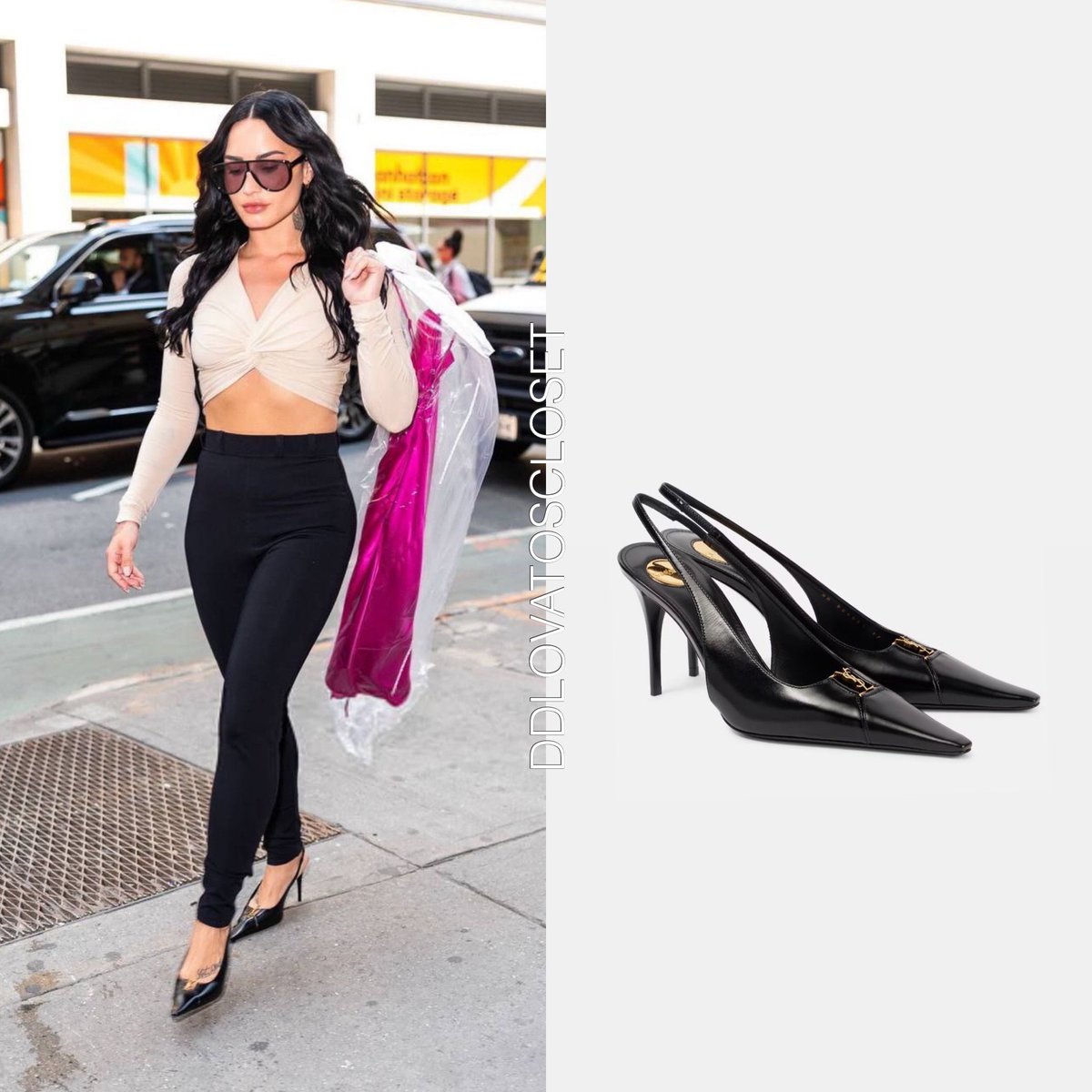 ddlovatocloset1's tweet photo. .@ddlovato | Demi Lovato out & about in NYC 
-
Demi Lovato was seen in New York City rocking in a #HouseofCB front twist crop top ($92), these #Alaia high-rise leggings ($2,500), accessorizing it with a pair of #TomFord “Achilles” sunglasses ($396) and #SaintLaurent “Babylone” leather pumps ($1,150)