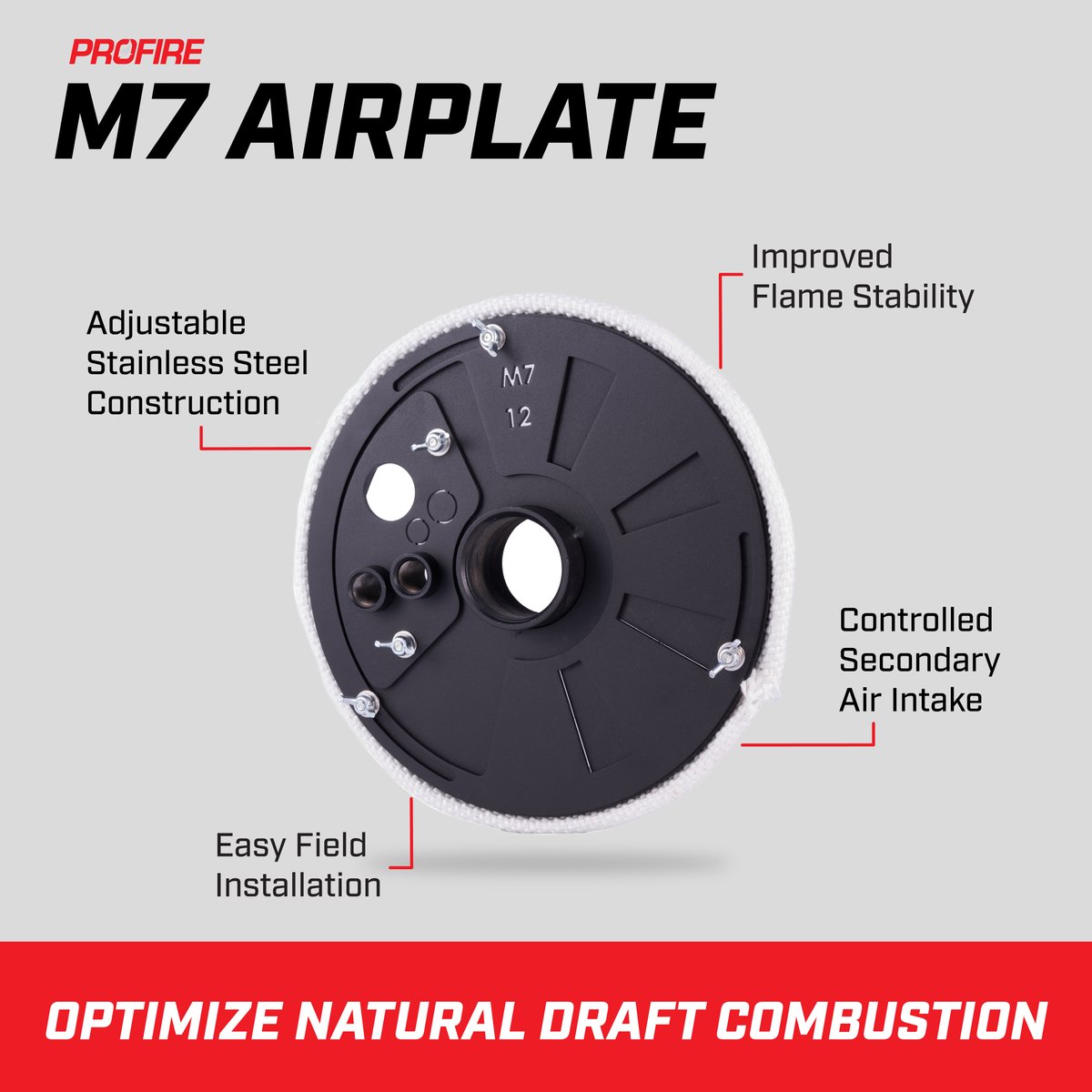 ProfireNews's tweet image. Secondary air matters. The M7 Airplate lets you fine-tune airflow for better combustion, improved ignition, and more stable flames—perfect for natural draft burners. profire.info/45wm5gf