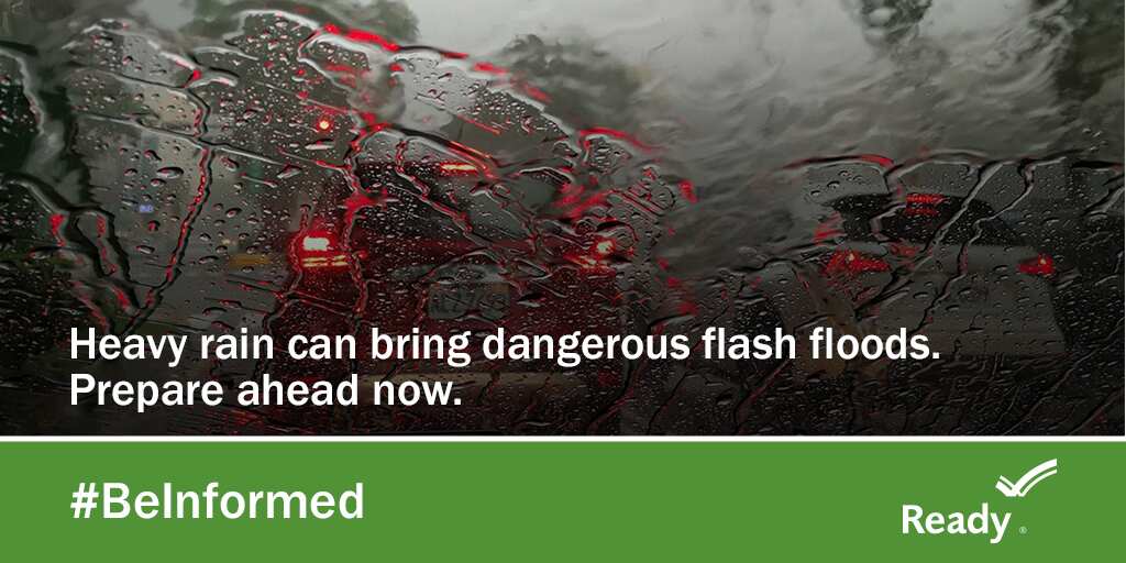 Watch = floods are possible. 

Warnings = will occur soon, move to higher ground.

Flash Flood Warning = flooding is occurring; seek higher ground immediately. 

With rain in the forecast, keep an eye on weather conditions and listen to local officials.
