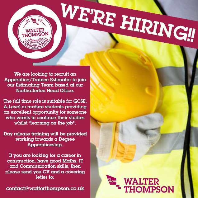 We're Hiring!

We're looking to recruit an Apprentice / Trainee Estimator to join our Estimating Team in our Northallerton office.

#jobs #northallerton #northallertonbusiness #NorthallertonJobs #Apprenticeship