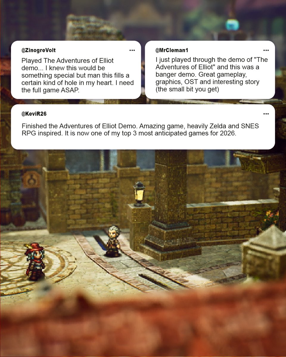 We've been blown away by all the love for #TheAdventuresOfElliot: The Millennium Tales exclusive Nintendo Switch 2 debut demo! 🫶 

Make sure to check it out before its release on Nintendo Switch 2, PlayStation5, Xbox Series X|S, Windows, and Steam in 2026!