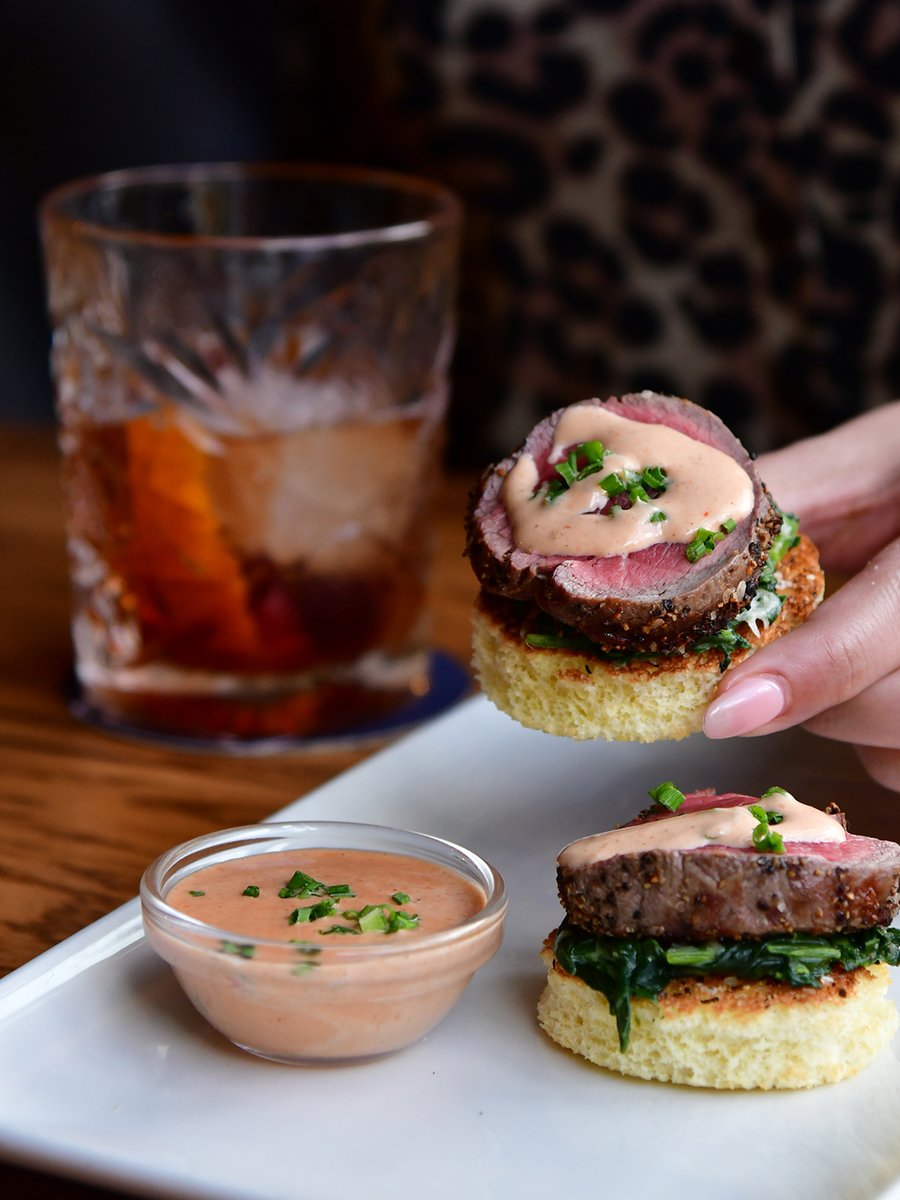 Quite literally raising a toast to National Filet Day! 😍 Join us today and celebrate with our savory daily special of Filet Mignon Toast!