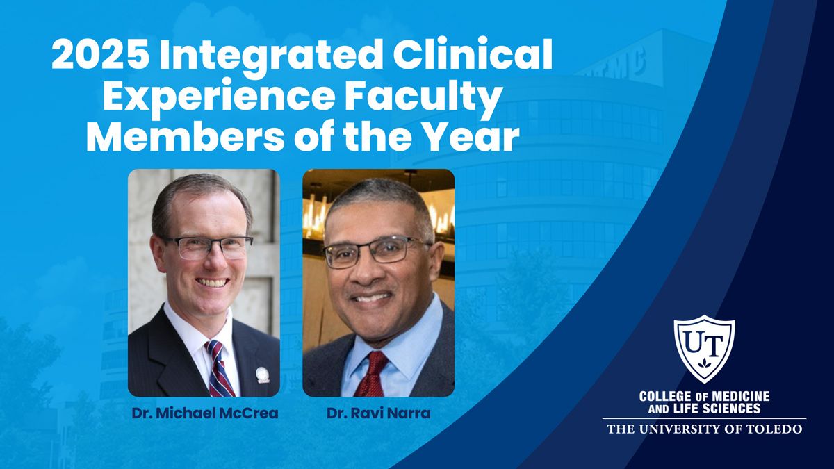 Congratulations to Dr. Michael McCrea and Dr. Ravi Narra, who have been named the 2025 Integrated Clinical Experience (ICE) Faculty Members of the Year by the Department of Medical Education.
#UToledoMed