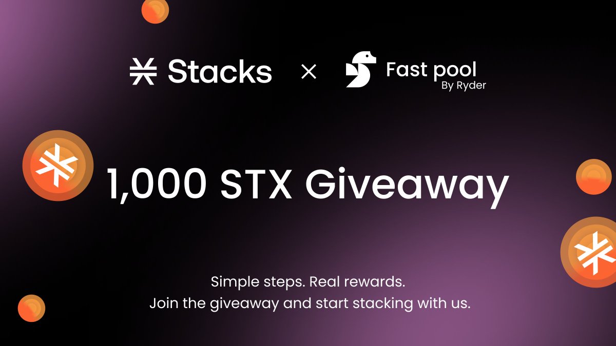 Fast Pool (@thefastpool) on Twitter photo 1,000 STX GIVEAWAY โ Week 2
This weekโs giveaway is simple:
- Like this post
- Follow <a href="/TheFastPool/">Fast Pool</a> and <a href="/Stacks/">stacks.btc</a>
- Comment your Stacks address below
๐ Prizes: 10 winners ร 100 STX each = 1,000 STX total
๐
Winners announced: Tuesday next week
Ready? Drop your address below โฌ๏ธ 1,000 STX GIVEAWAY โ Week 2
This weekโs giveaway is simple:
- Like this post
- Follow <a href="/TheFastPool/">Fast Pool</a> and <a href="/Stacks/">stacks.btc</a>
- Comment your Stacks address below
๐ Prizes: 10 winners ร 100 STX each = 1,000 STX total
๐
Winners announced: Tuesday next week
Ready? Drop your address below โฌ๏ธ