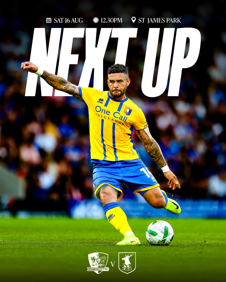 Mansfield Town FC (@mansfieldtownfc) on Twitter photo π£οΈ A long trip to Exeter awaits
We return to <a href="/SkyBetLeagueOne/">Sky Bet League One</a> action this Saturday in an early kick-off clash at St James Park.
ποΈ stagstickets.co.uk
#Stags π‘π΅ π£οΈ A long trip to Exeter awaits
We return to <a href="/SkyBetLeagueOne/">Sky Bet League One</a> action this Saturday in an early kick-off clash at St James Park.
ποΈ stagstickets.co.uk
#Stags π‘π΅