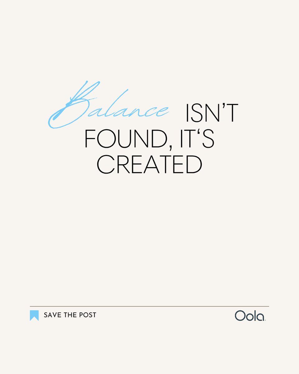OolaLife's tweet photo. You don’t stumble into balance—you build it, day by day.

#BalanceIsEssential #OolaBalance #IntentionalLiving https://t.co/eNllCBSY9q