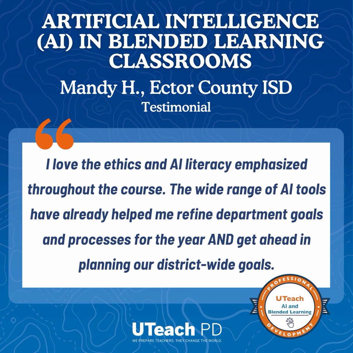 🚀 Get ready for the school year with AI and #BlendedLearning:

Discover practical AI tools that save time, spark new ideas, and streamline your planning—from preparing lesson prep to goal-setting! 📊

More info 👉 bit.ly/BlendedAI
#UTeachPD #BlendedLearning